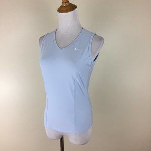 NIKE Dri Fit V Neck Fitted Sleeveless Shirt Top